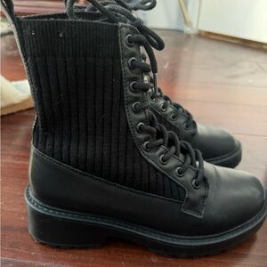 Steve Madden Black Lace-Up Boots